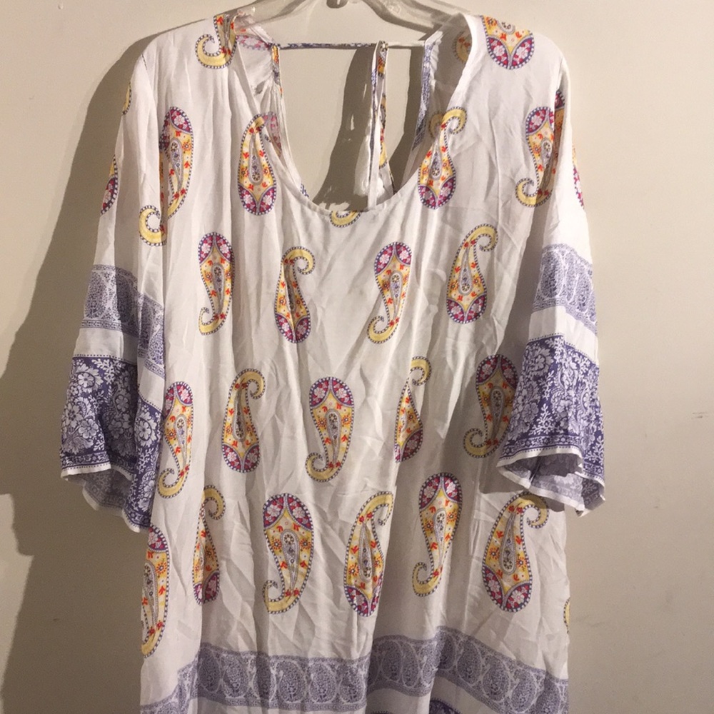 Plus Size Print Knot Back Tunic Dress